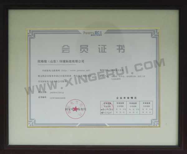 國家電力網會員證書